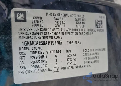 2010 GMC Yukon Sle from USA, damaged, VIN 1GKMCAE39AR197785